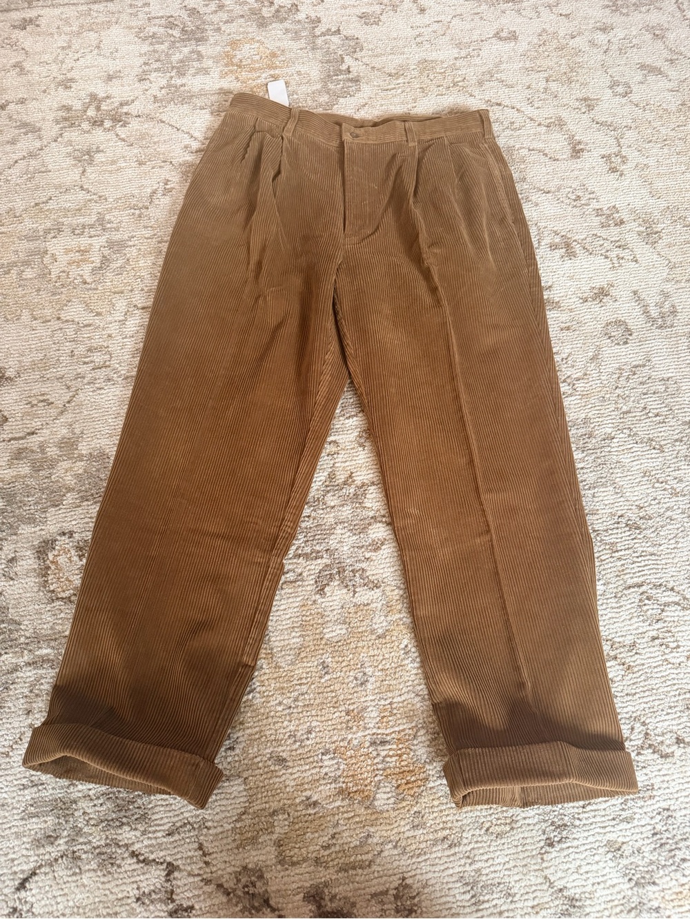 Jos. A. Bank Men's Tan Corduroy Pleated Trousers